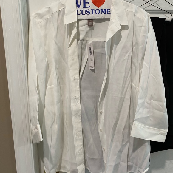 3 pair of size 18 black pants and a white 3/4 sleeve shirt - Picture 1 of 5